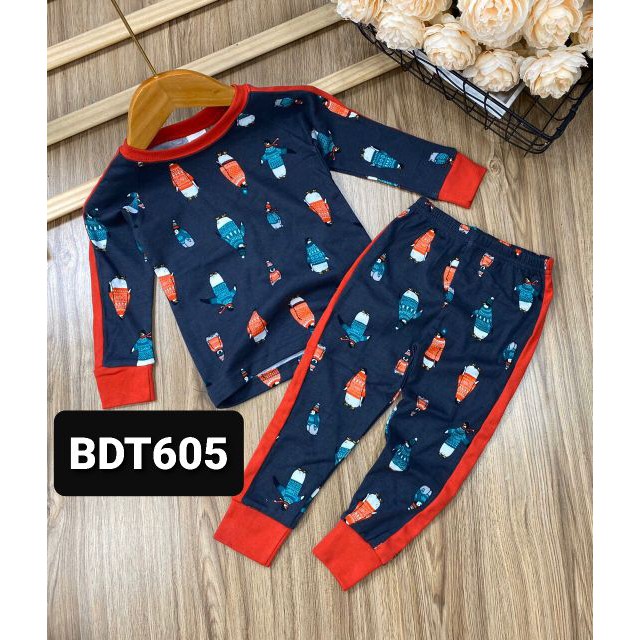 Bộ dài tay thun xuất khẩu mịn đẹp cho bé trai sỉ quần áo cho bé hồ chí minh Pikakids
