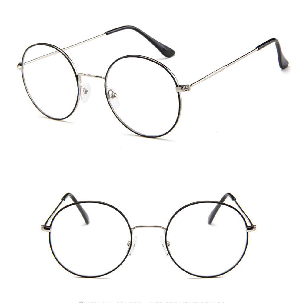 FORBETTER Simpe Blocking Glasses Simple Optical Glasses Round Frame Spectacles Women Computer Glasses Anti Radiation Glass Retro Anti Radiation Glasses For Women Eyeglasses Eyewear/Multicolor