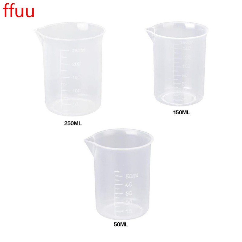 Bộ 3 Cốc Đong Bằng Nhựa Dùng Trong Phòng Thí Nghiệm