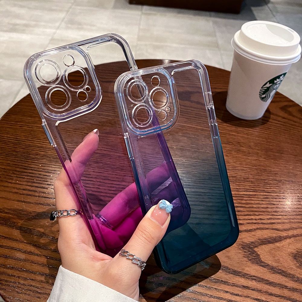 Ốp Điện Thoại TPU Mềm Trong Suốt Màu Gradient Cho iPhone 14 Pro Max 14 Plus 14 Pro