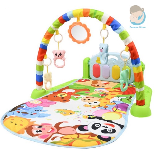 Thảm đàn piano cho bé nằm chơi phát nhạc hình thú ngộ nghĩnh, quà tặng đầy tháng thôi nôi.