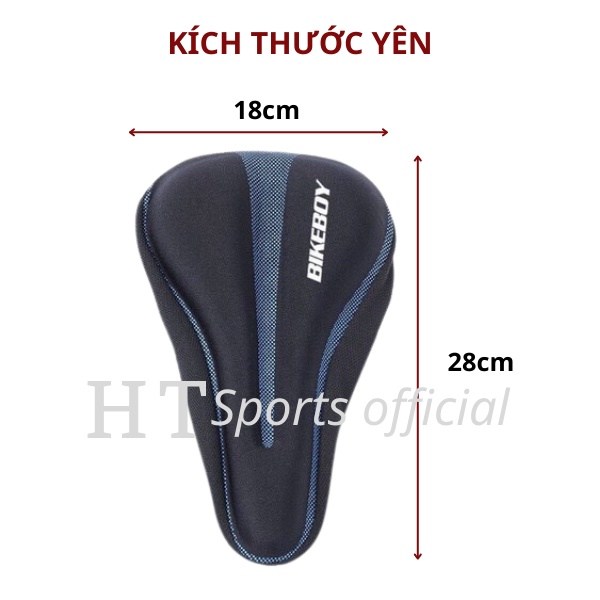 Bọc yên xe đạp thể thao Bikeboy HT Sports thoáng khí siêu mềm, tặng kèm áo mưa chống thấm nước cho yên