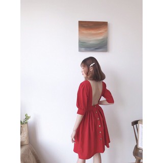 Đ. đỏ hở lưng H1556 (hình thật)