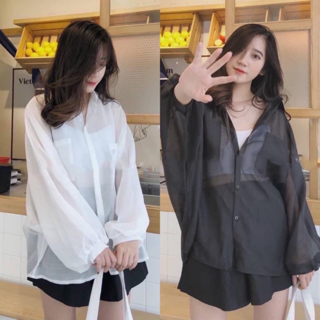 SET ÁO SƠ MI TRONG SUỐT KÈM LÓT