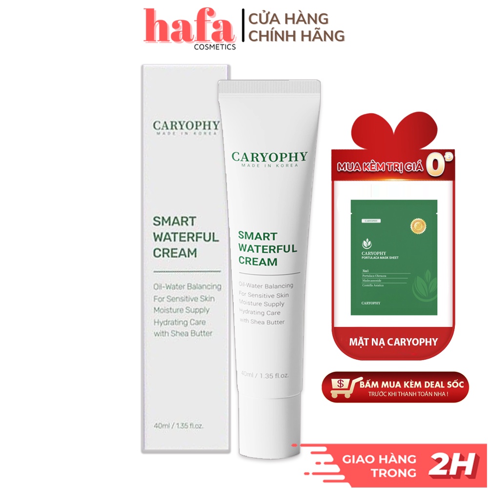 Kem Dưỡng Caryophy Dưỡng Ẩm Sâu, Phục Hồi Da, Ngừa Mụn Caryophy Smart Waterful Cream 40ml