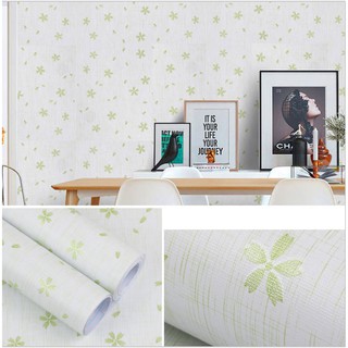 5 Mét Giấy Dán Tường Hoa Năm cánh Xanh Nhỏ Khổ 45cm Keo Sẵn