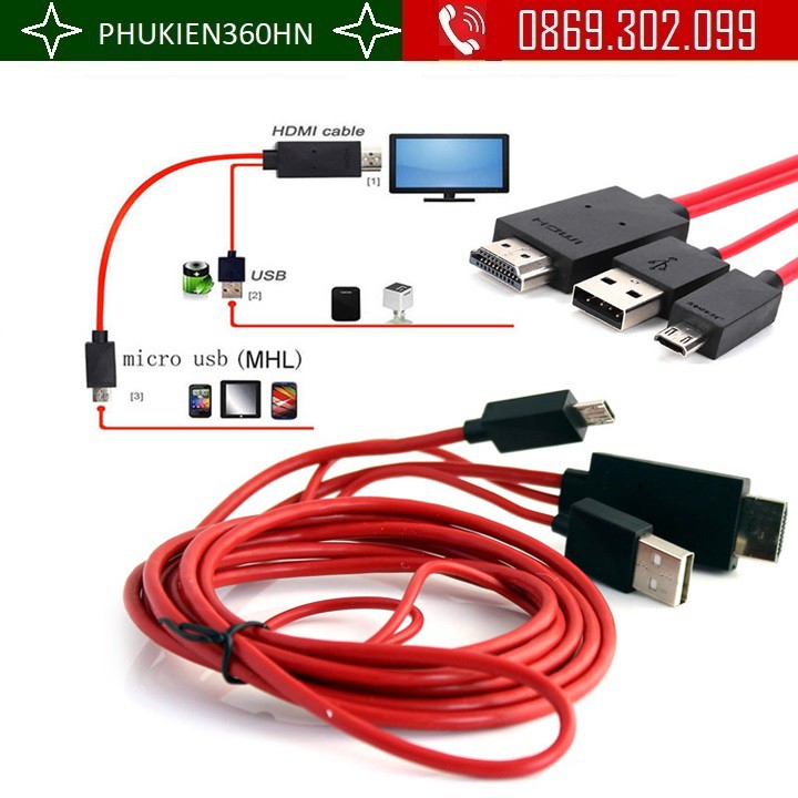 Cáp chuyển đổi MHL 11 pin Micro USB to HDMI Media adapter