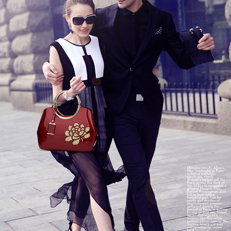 Túi IELGY đeo chéo vai bằng da bóng thời trang thanh lịch dành cho nữ