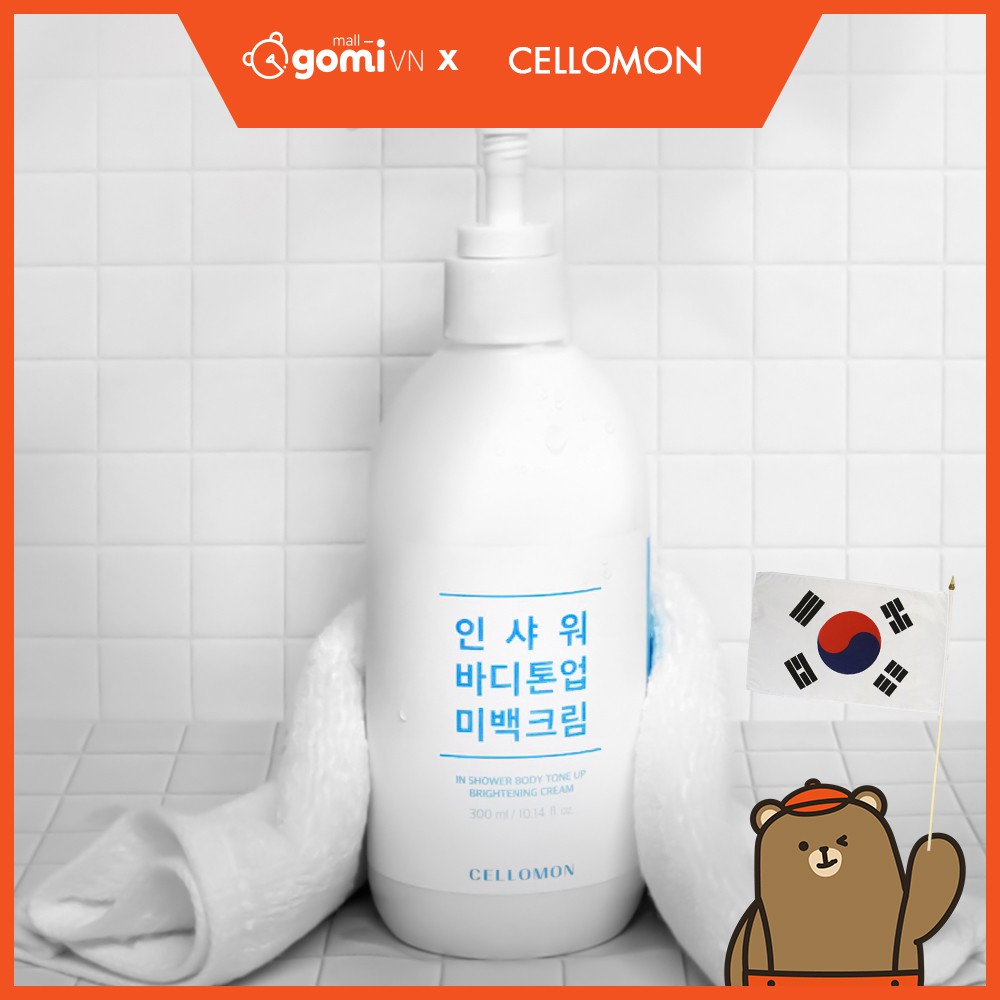 Kem Nâng Tông Và Dưỡng Ẩm Da Cellomon In-shower Body Tone-up Brightening Cream 300ml GomiMall