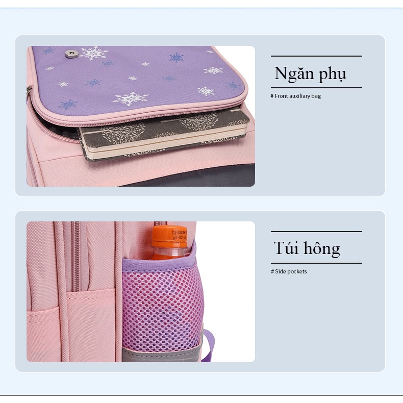 Balo học sinh hình công chúa siêu nhân cho bé gái bé trai đi học cấp 1, cấp 2 từ lớp 3 đến lớp 9, cặp sách học sinh