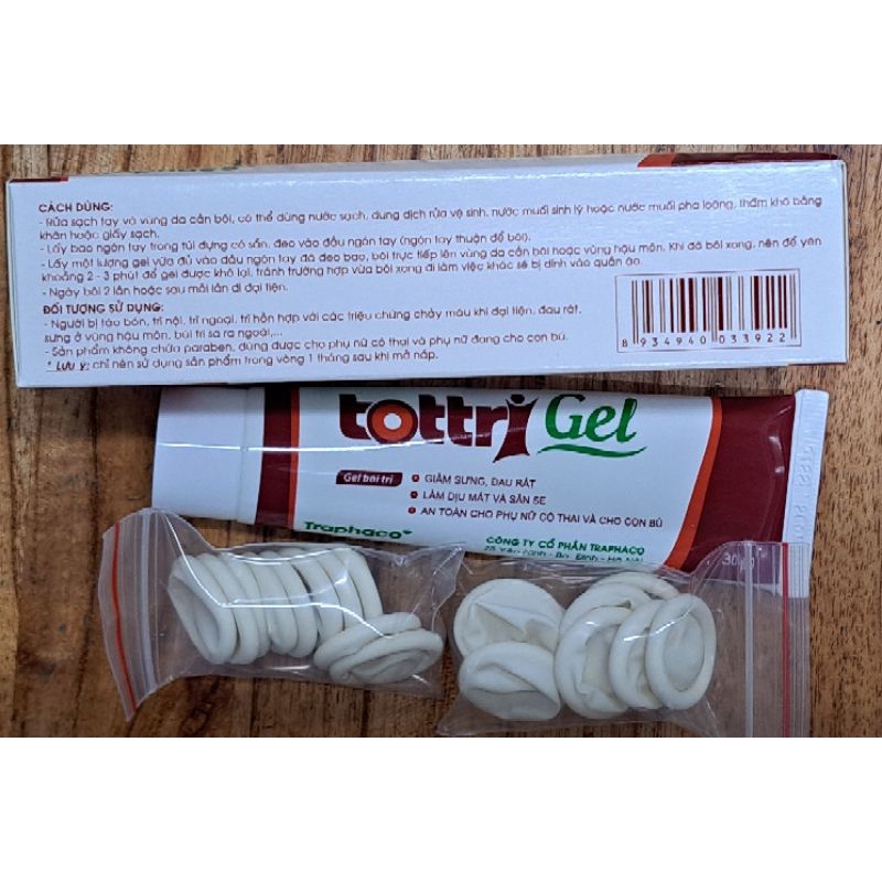 Gel Bôi Trĩ TOTTRI GEL TRAPHACO, Kem bôi trĩ dùng cho trĩ nội, trĩ ngoại, Dạng Tube 30gr