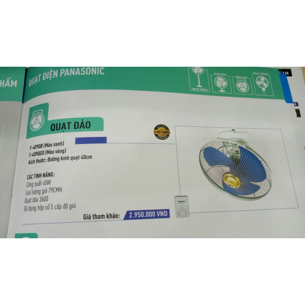 Quạt đảo trần Panasonic F-409QB\F-409QGO