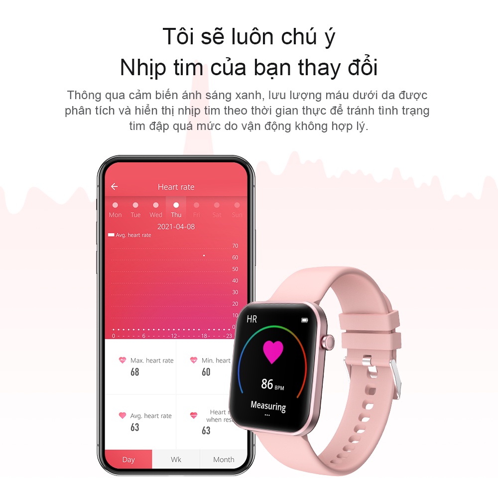 Đồng hồ thông minh Colmi P15 Bluetooth theo dõi nhịp tim thể thao chống nước Ip67 cho điện thoại Ios Android Xiaomi