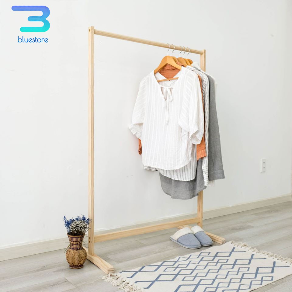 Giá Treo Quần Áo Thanh Đơn - Kệ Treo Quần Áo Gỗ Thông Nhập Khẩu - Phong Cách Hàn Quốc Tự Lắp Ráp Dễ Dàng KT 120x80x50 cm | BigBuy360 - bigbuy360.vn
