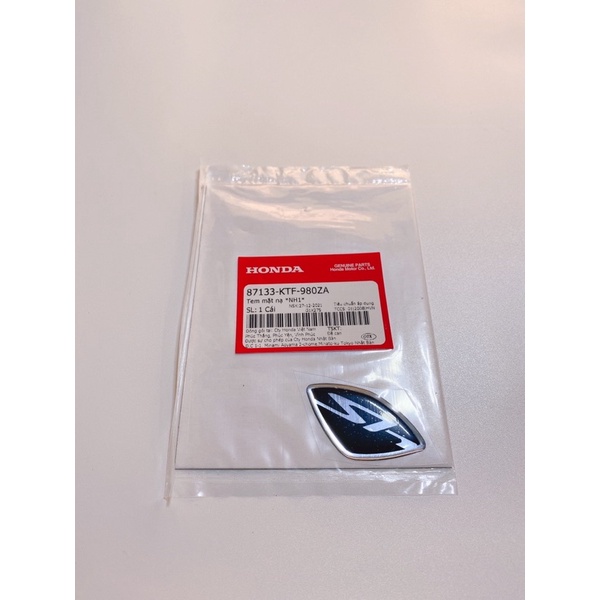 Tem mặt nạ Sh màu đen zin Honda, logo nạ trước SH màu đen