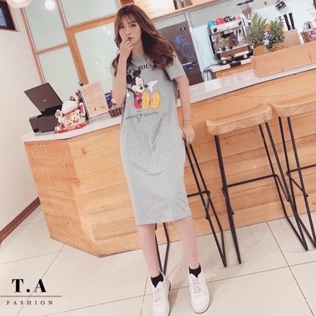 Đầm suông nữ Bingshop cổ tròn đan lưng form rộng vải đẹp freeship | BigBuy360 - bigbuy360.vn