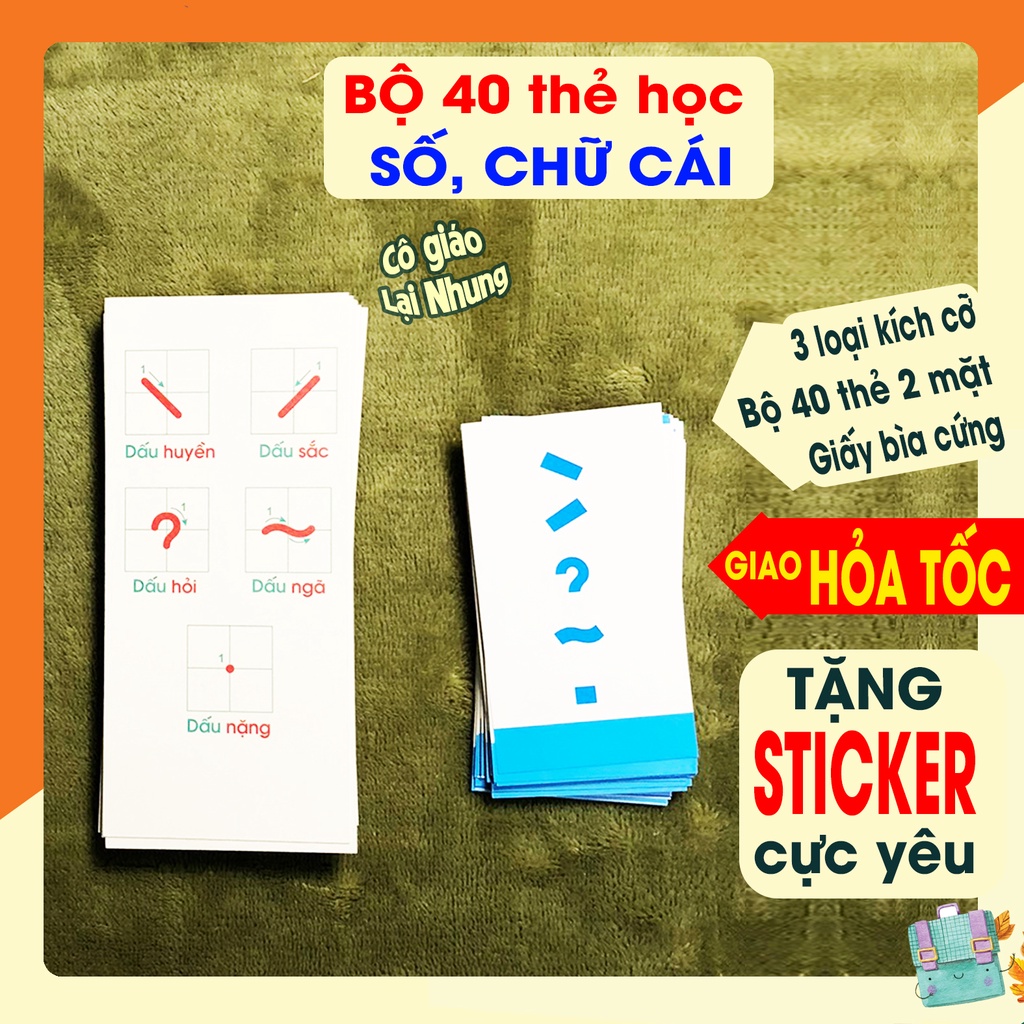 Bộ thẻ học thông minh nhận biết chữ cái Tiếng Việt và số cho bé