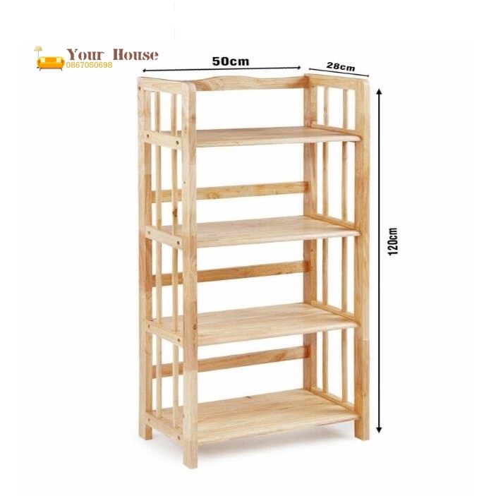Giá Sách, Kệ Sách 4 Tầng Rộng 50cm YOUR HOUSE Gỗ Tự Nhiện Tiêu Chuẩn Xuất Khẩu