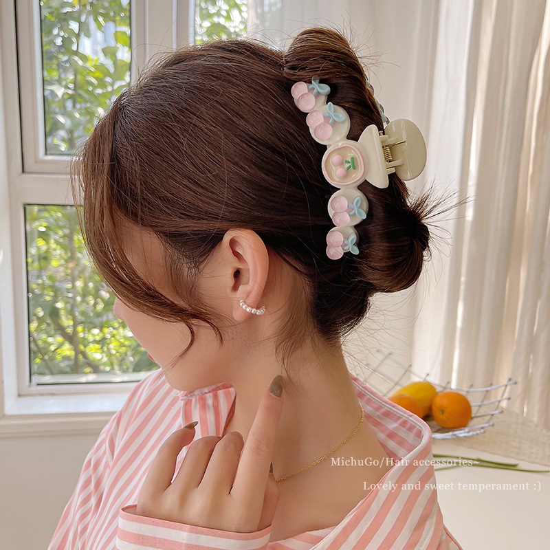 Kẹp Tóc Hình Quả Cherry Dễ Thương Phong Cách Hàn Quốc Cho Bé Gái