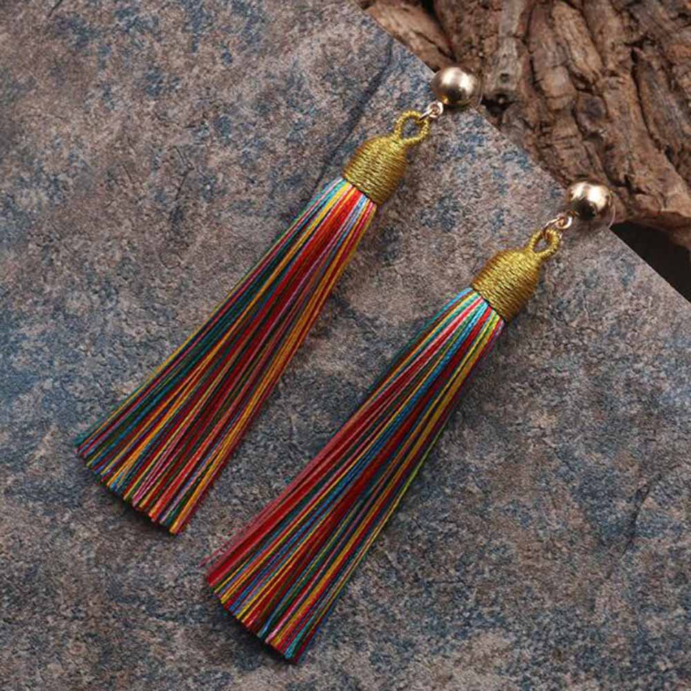 Đôi khuyên tai tua rua dài phong cách Bohemia cổ điển cho nữ