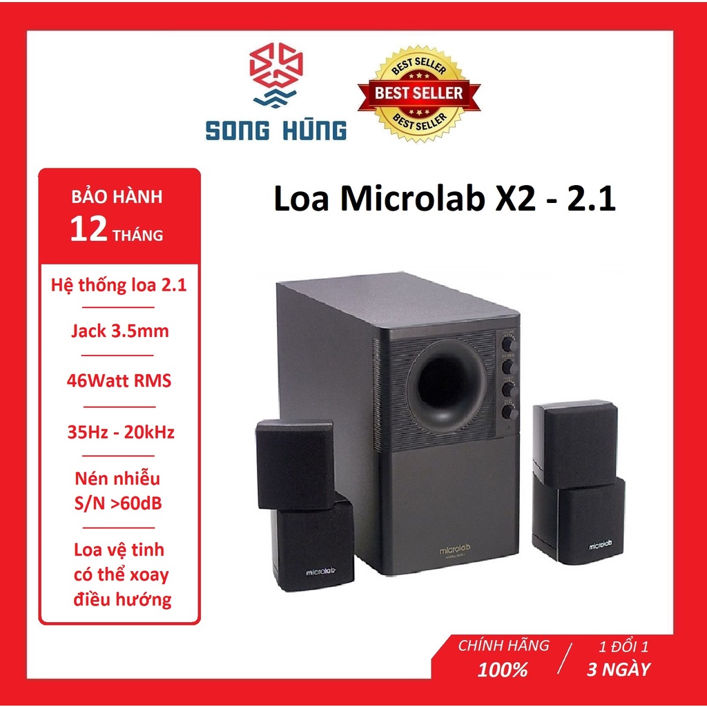 [Mã ELHACE giảm 4% đơn 300K] Loa Microlab X2 - 2.1