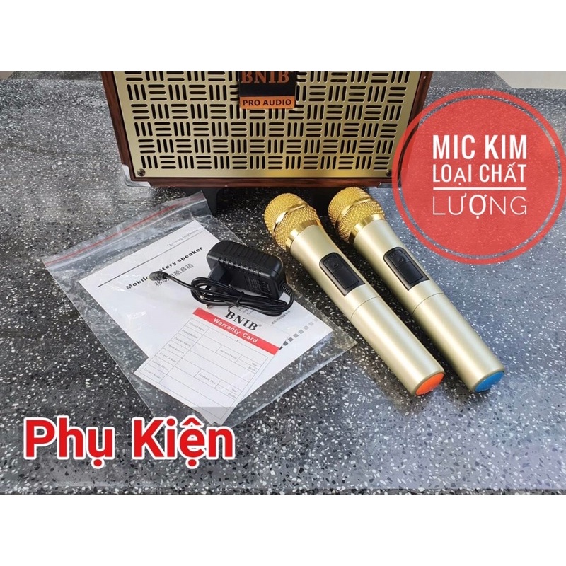 Loa kéo karaoke bluetooth giá rẻ BNIB M9 mini bass 2 tấc Loa kẹo kéo di động thùng gỗ