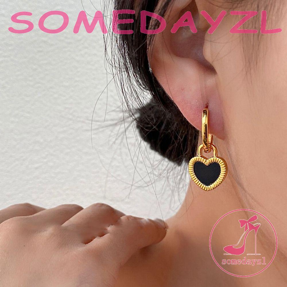 Khuyên Tai Hai Mặt Hình Trái Tim Vỏ Sò Phong Cách Retro Thanh Lịch Cho Nữ