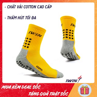 Vớ đá banh cao cấp, cotton siêu thấm hút IWIN KEEPA - Tất chống trượt đá bóng, tất chống trơn thể thao