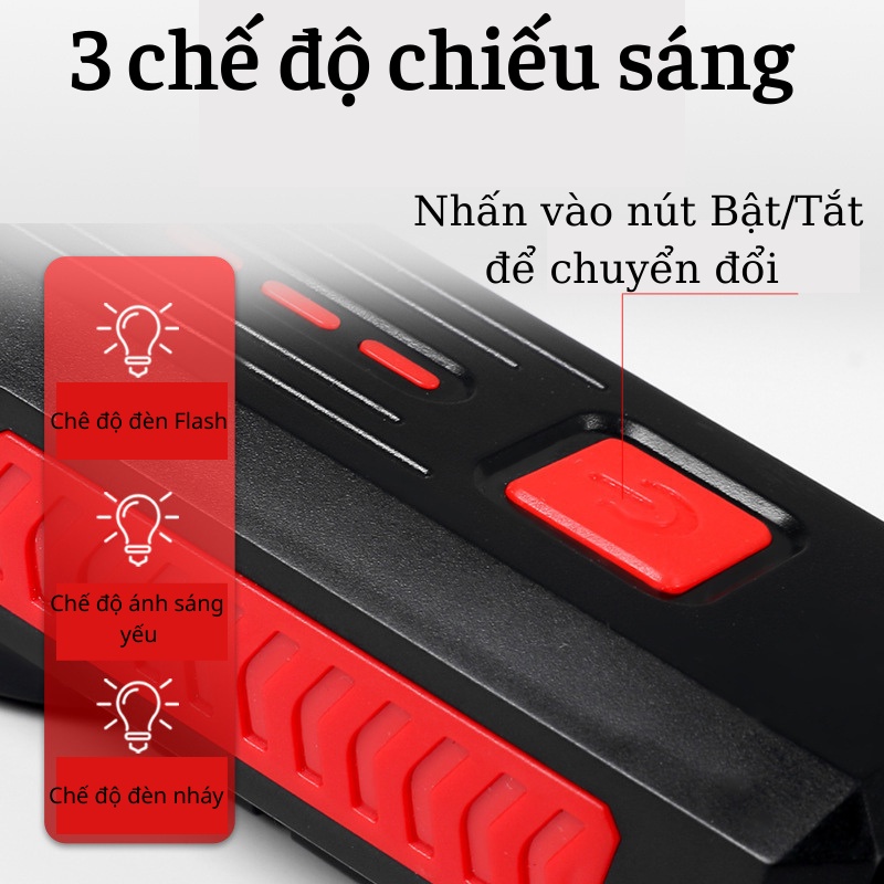 Đèn Xe Đạp Thể Thao Siêu Sáng Có Còi To Nhiều Chế Độ Còi Đèn Led T6 Chống Nước Sạc USB Chống Nước Tặng Kèm Sạc Usb