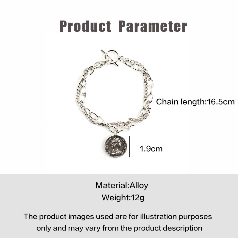 Korean Retro Style Silver Plated Metal Bracelet For Couples | BigBuy360 - bigbuy360.vn