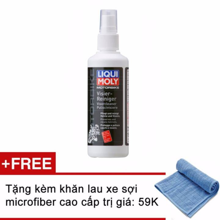 Chai xịt vệ sinh Kính nón bảo hiểm cao cấp Liqui Moly Motobike Visor Cleaner 1571 - 100ml ( tặng kèm khăn vàng )