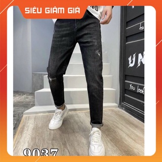 quần jean nam đen xám rách nhẹ 9037 có size đại