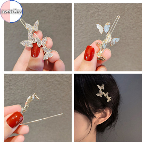Kẹp tóc hình bướm đính đá thời trang dễ thương cho nữ