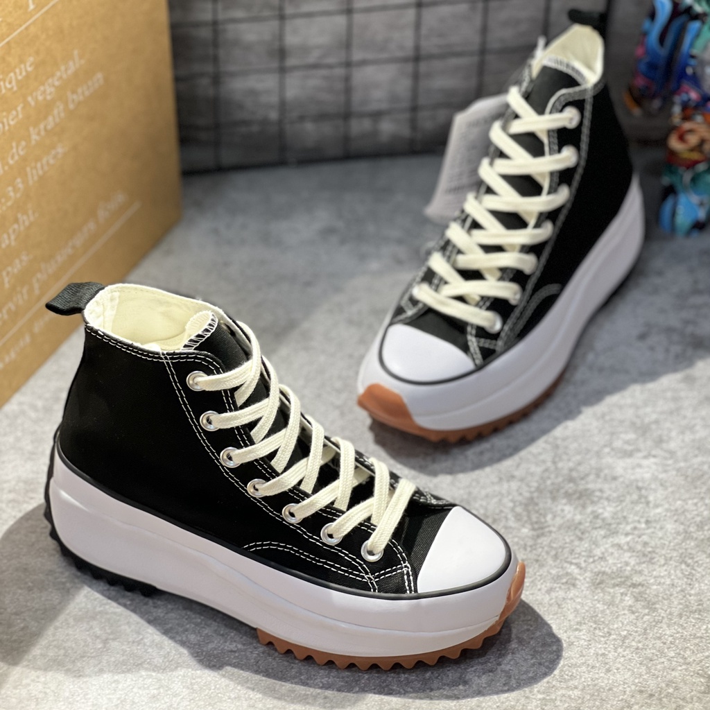 Giày sneaker nam nữ cổ cao : Converse Run Star Hike Hi Black/ White | Phiên bản 1:1 .