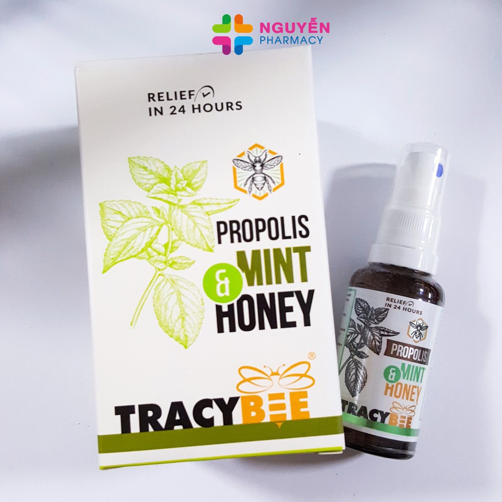 [CHÍNH HÃNG] Xịt họng keo ong TRACYBEE vị bạc hà - Giảm viêm họng cho bé từ 1 tuổi