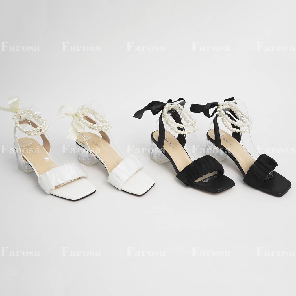 Giày cao gót nữ quai voan gót trong 5 phân FAROSA -S48 quai ngọc lên chân cực xinh