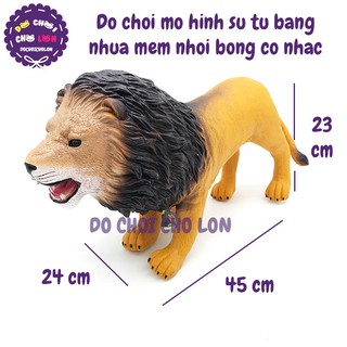 Đồ chơi mô hình sư tử bằng nhựa mềm nhồi bông có nhạc 676A