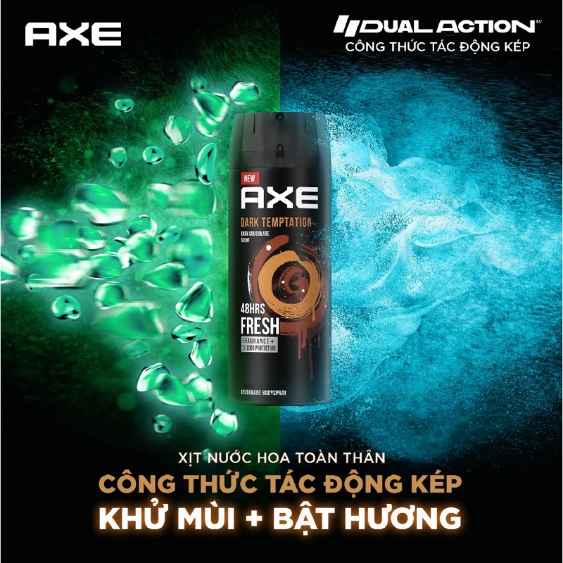 Combo 2 Xịt khử mùi toàn thân nam AXE Musk 150ml x 2 chai hương nước hoa