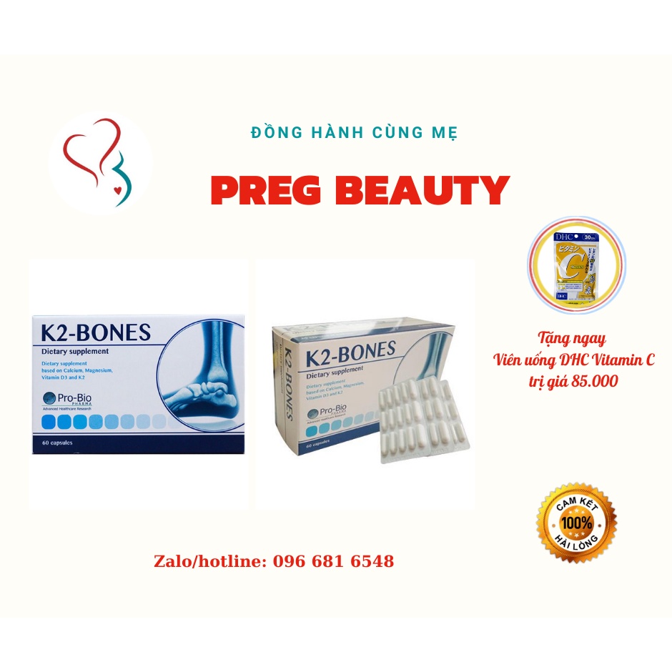 Viên uống bổ sung canxi và khoáng chất K2-Bones tặng kèm DHC Vitamin C 30 ngày cho đơn từ 2 hộp