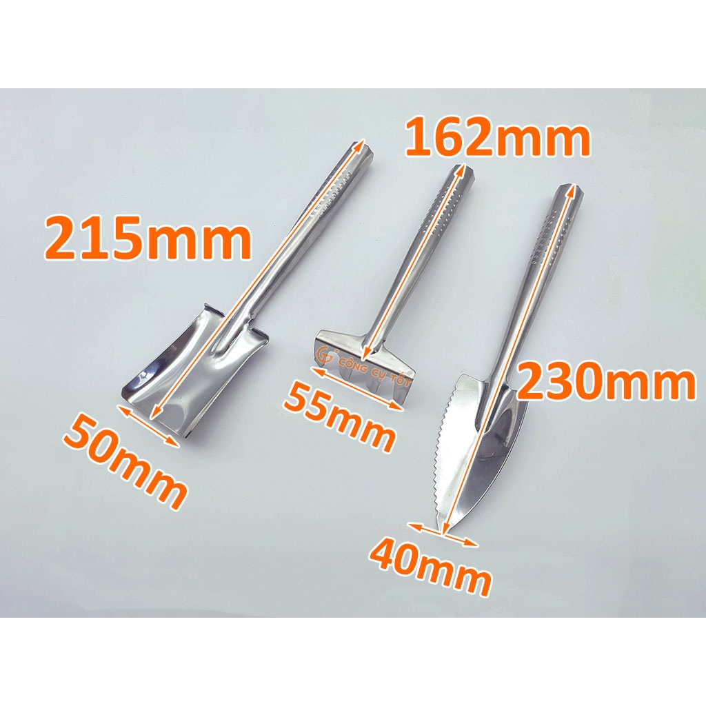 Bộ 3 dụng cụ trồng chậu cây bằng inox