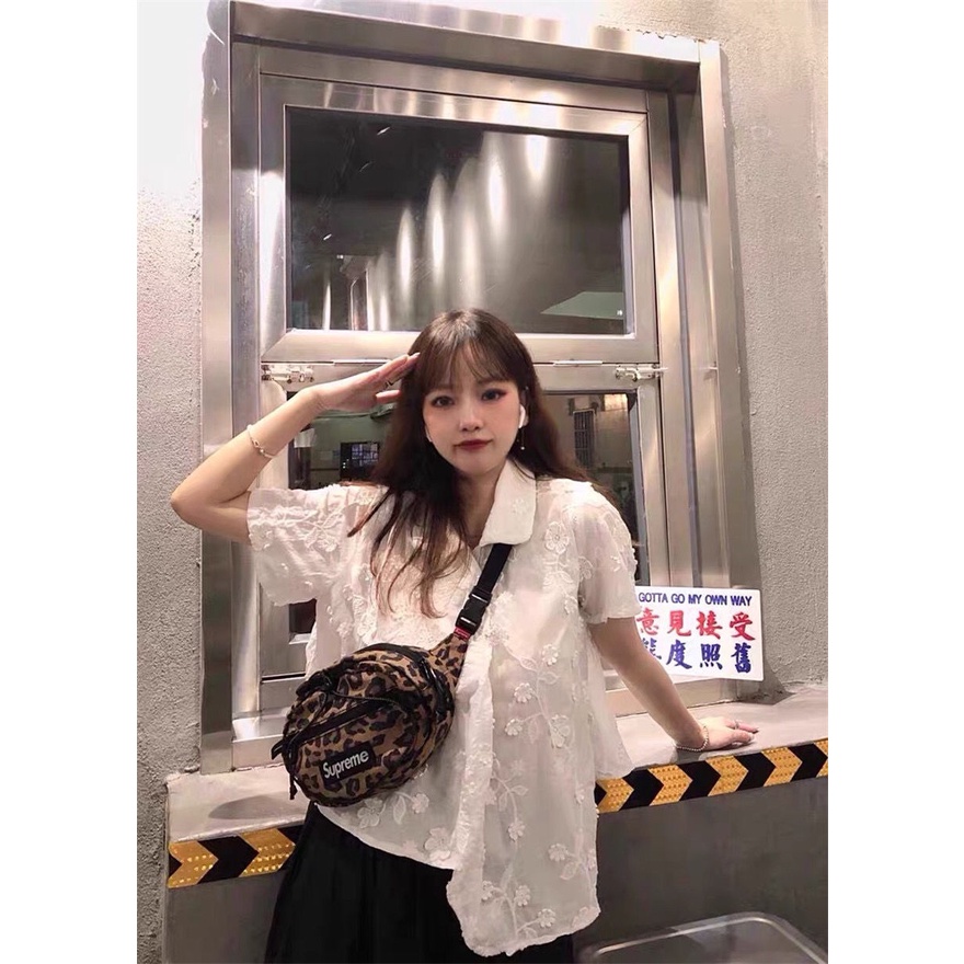 Túi Đeo Chéo Ngực Supreme 20fw Họa Tiết Da Báo Cá Tính Cho Nam Và Nữ