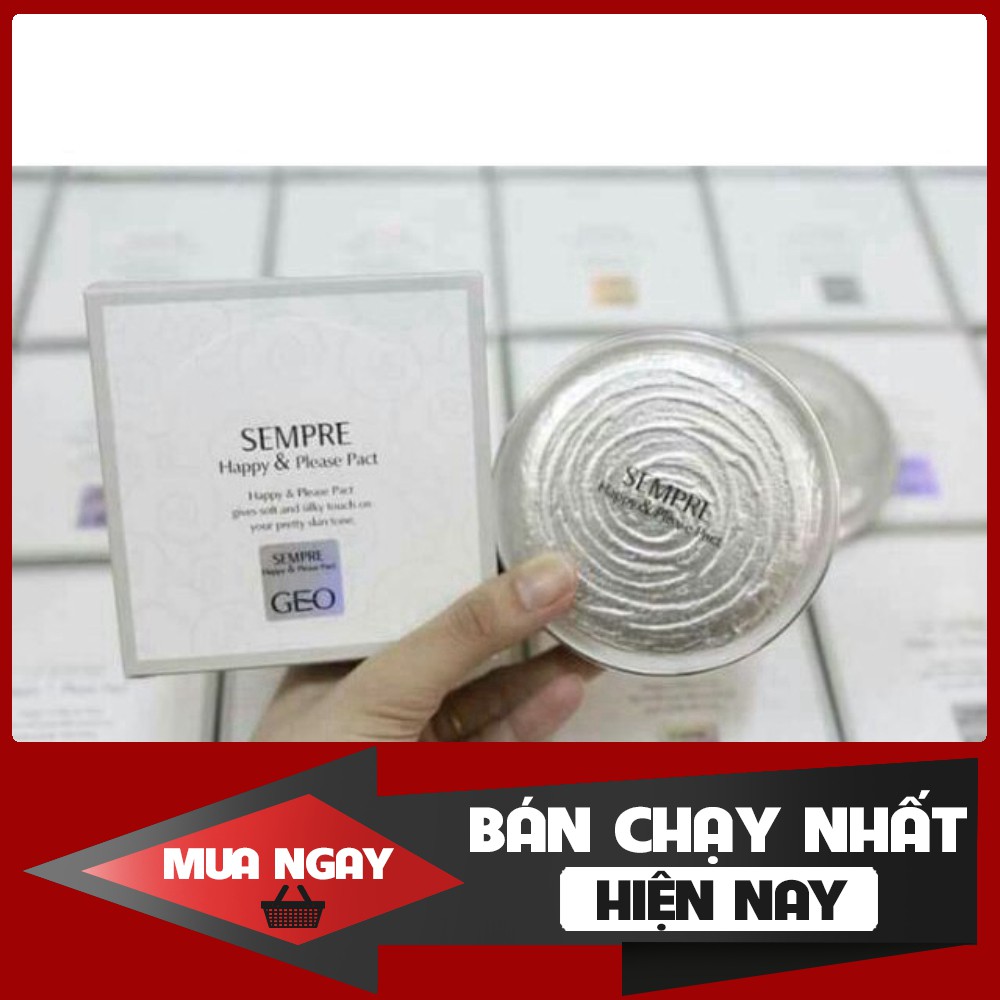 [Hàng Loại 1] [XẢ KHO_FREESHIP]  Phấn Geo Trắng siêu mịn Sempre Happy & Please Pact