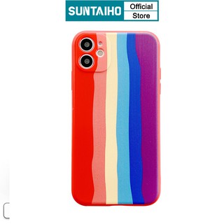 SUNTAIHO Pretty Rainbow Color Soft TPU Shockproof Phone Case For iPhone 12 mini 12 Pro MAX 11 Pro Max XS X XR 8 7 Plus SE 2020