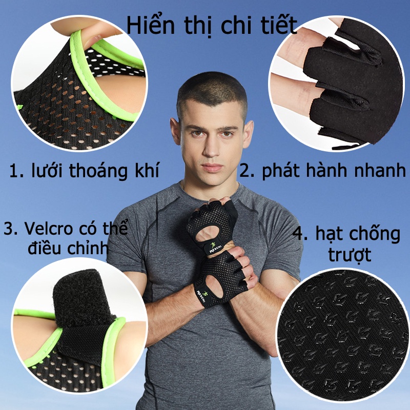 Găng tay Musion® X Rexchi tập thể dục fitness nâng tạ chơi thể thao chống trượt có đệm silicon