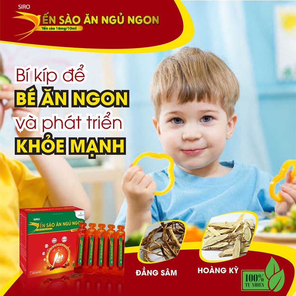 Siro Yến Sào Ăn Ngủ Ngon (Hộp 4 vỉ x 5 ống) Giúp Trẻ Ăn Ngon, Ngủ ngon, Cầm Mồ Hôi Trộm