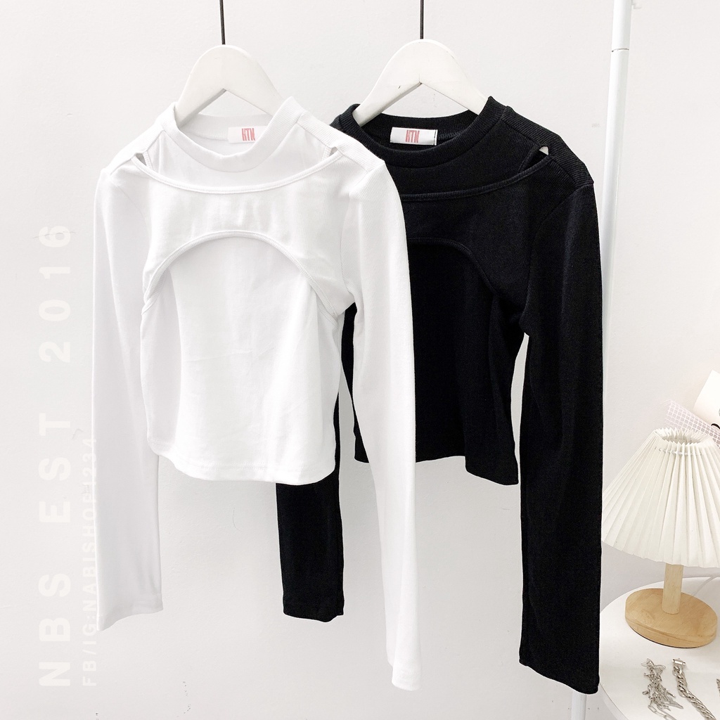 Áo Kiểu Nữ Tay Dài Form Ôm Ulzzang - Nabishop1234 Mã KIEU002 (ẢNH THẬT)