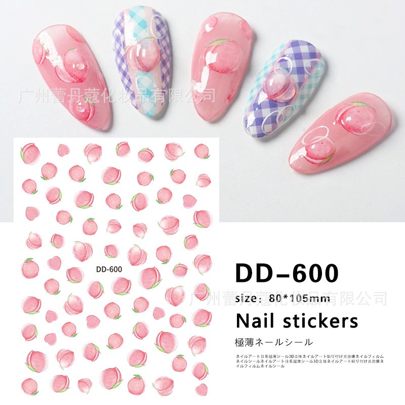 Sticker & Decal dán móng tay HOA QUẢ EB