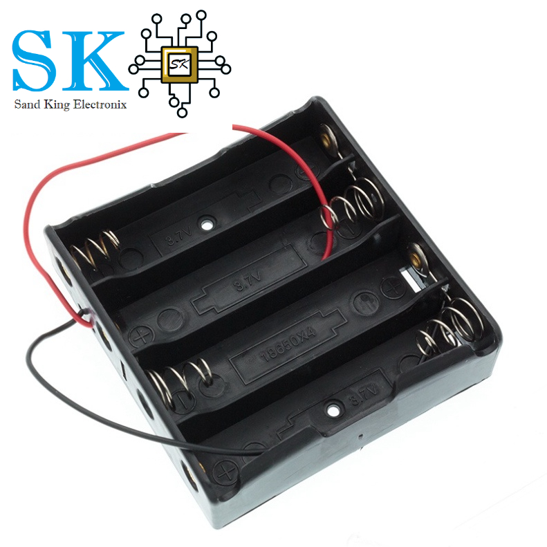 Hộp đựng pin AA/ 18650 3.7V/ 1.5V màu đen chất lượng cao tiện lợi
