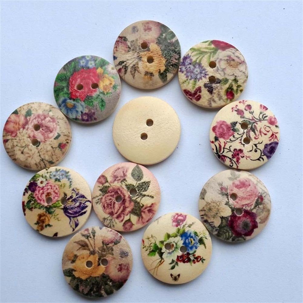 Set 50 Nút Áo 2 Lỗ 20mm Nhiều Màu Sắc Dùng Để Làm Đồ Thủ Công