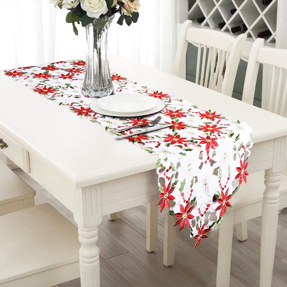 Khăn trải bàn Epoch thêu họa tiết nhiều màu sắc phong cách cổ điển độc đáo trang trí nhà hàng/ tiệc cưới